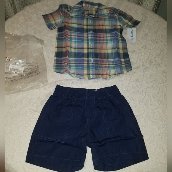 Carter’s Baby Boys  Shirt &  Shorts Outfit Set 2T/2A new with tags - Picture 3 of 7
